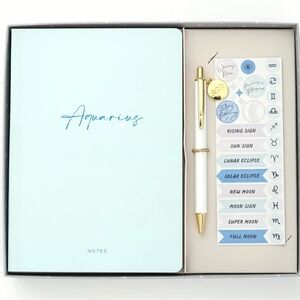 NEW Gartner Studios Brand Aquarius Astrology Casebound Flex Journal Set